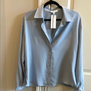 NWT Light Blue Women's Button-Down Blouse Long Sleeve